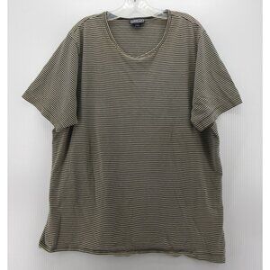 VINTAGE Lands End Top 2X Plus Pullover Shirt Striped Tee Scoop Neck